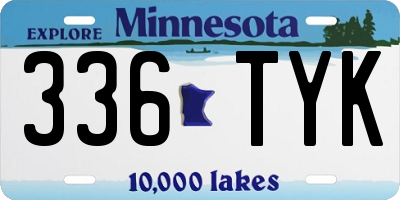 MN license plate 336TYK