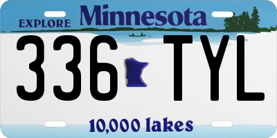 MN license plate 336TYL