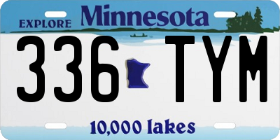 MN license plate 336TYM