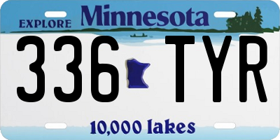 MN license plate 336TYR