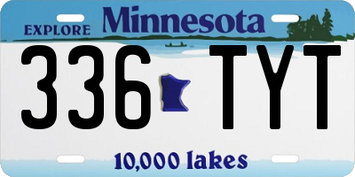 MN license plate 336TYT