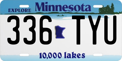MN license plate 336TYU