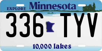 MN license plate 336TYV