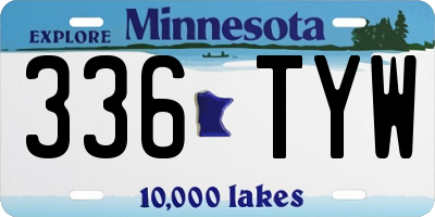 MN license plate 336TYW