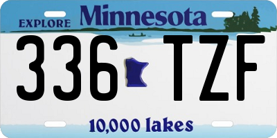 MN license plate 336TZF