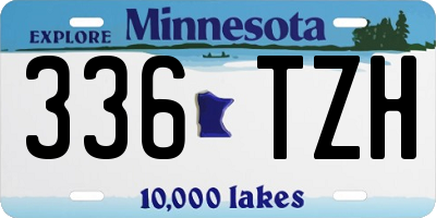 MN license plate 336TZH