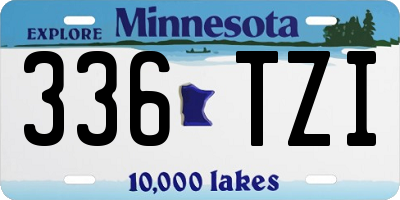 MN license plate 336TZI