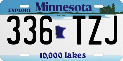 MN license plate 336TZJ