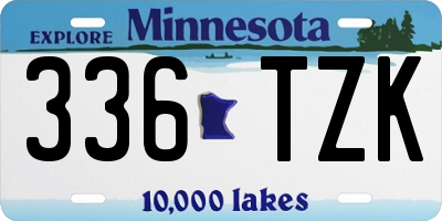 MN license plate 336TZK