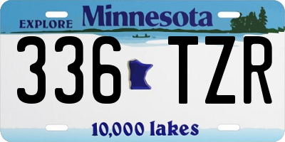 MN license plate 336TZR