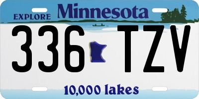 MN license plate 336TZV