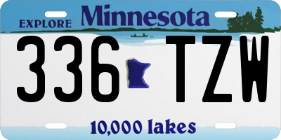 MN license plate 336TZW