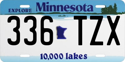 MN license plate 336TZX
