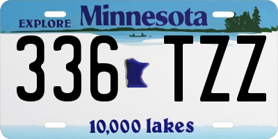 MN license plate 336TZZ