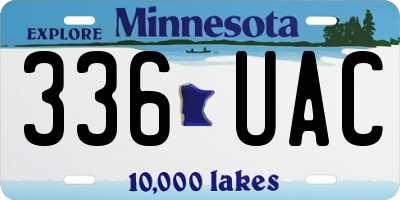 MN license plate 336UAC