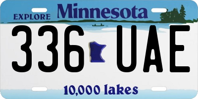 MN license plate 336UAE