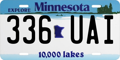 MN license plate 336UAI