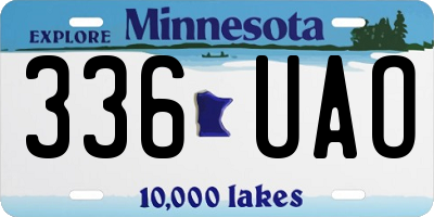 MN license plate 336UAO