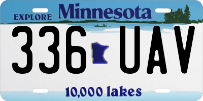 MN license plate 336UAV