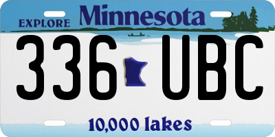 MN license plate 336UBC