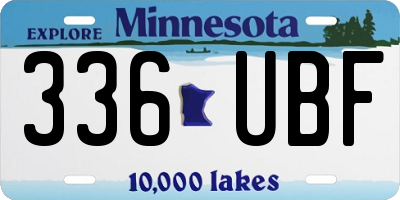 MN license plate 336UBF