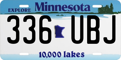 MN license plate 336UBJ