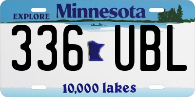 MN license plate 336UBL