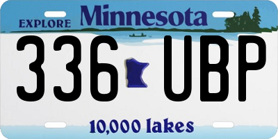 MN license plate 336UBP