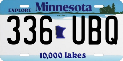 MN license plate 336UBQ