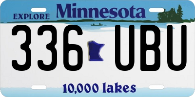 MN license plate 336UBU