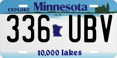 MN license plate 336UBV