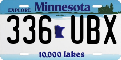 MN license plate 336UBX