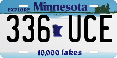 MN license plate 336UCE