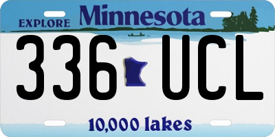 MN license plate 336UCL