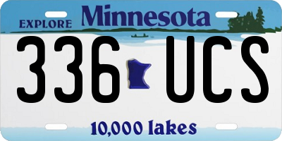 MN license plate 336UCS