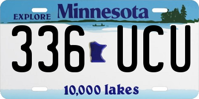 MN license plate 336UCU