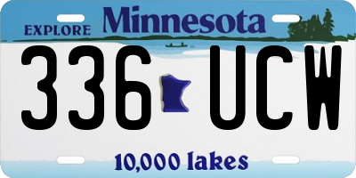 MN license plate 336UCW