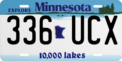 MN license plate 336UCX