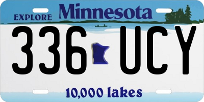 MN license plate 336UCY