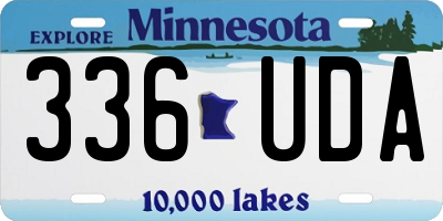 MN license plate 336UDA