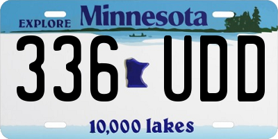 MN license plate 336UDD