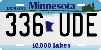 MN license plate 336UDE