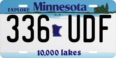MN license plate 336UDF