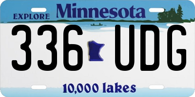 MN license plate 336UDG