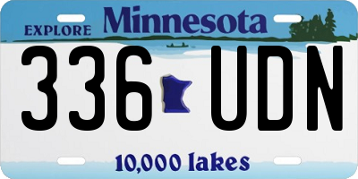 MN license plate 336UDN