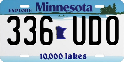 MN license plate 336UDO