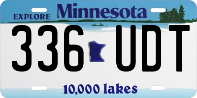 MN license plate 336UDT