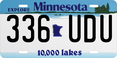 MN license plate 336UDU