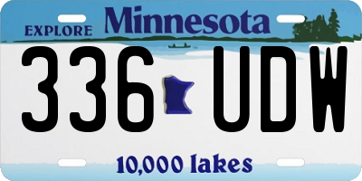 MN license plate 336UDW