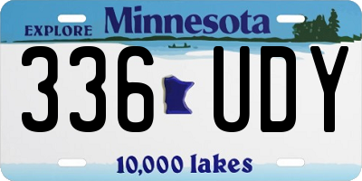 MN license plate 336UDY